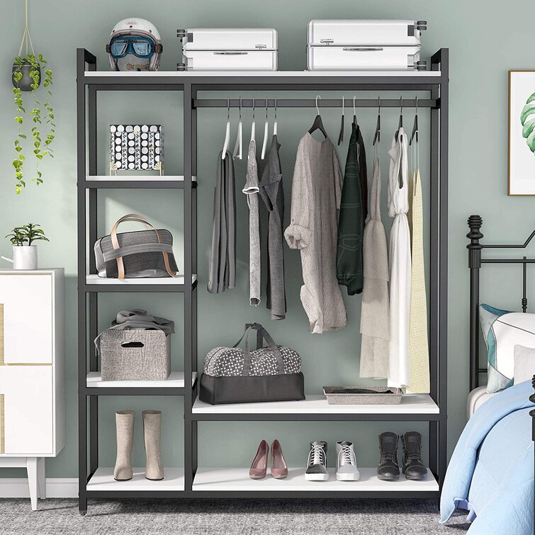 Garment rack 2025 with shoe storage